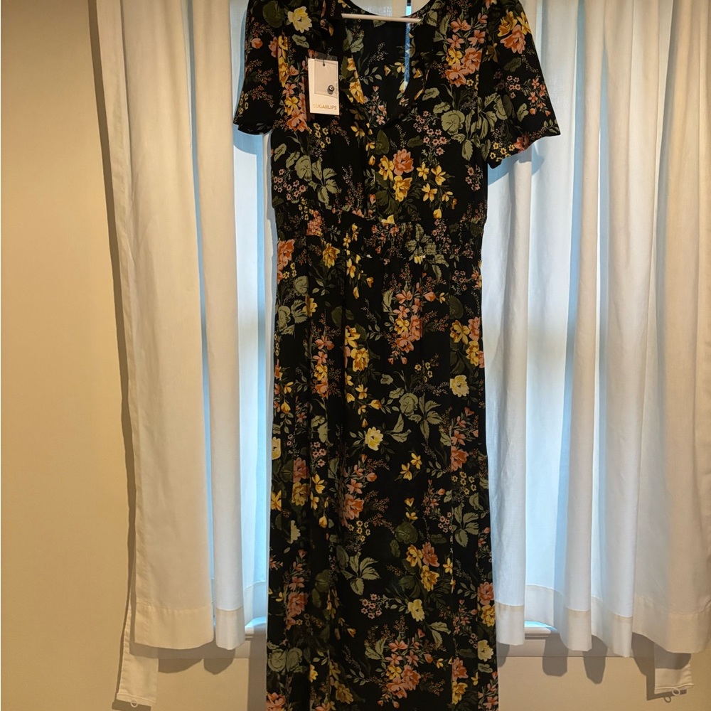Floral Black Dress